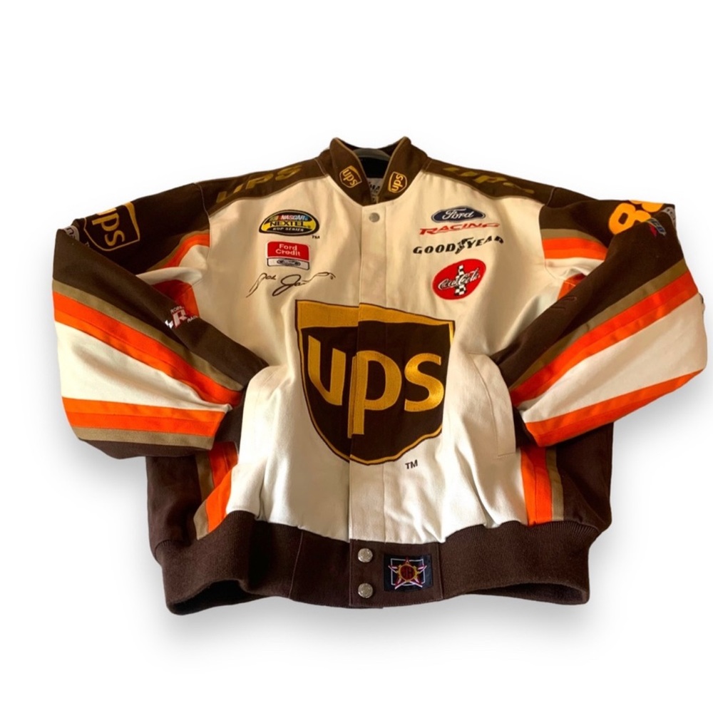 Vintage UPS NASCAR Race Jacket. men’s size large.
